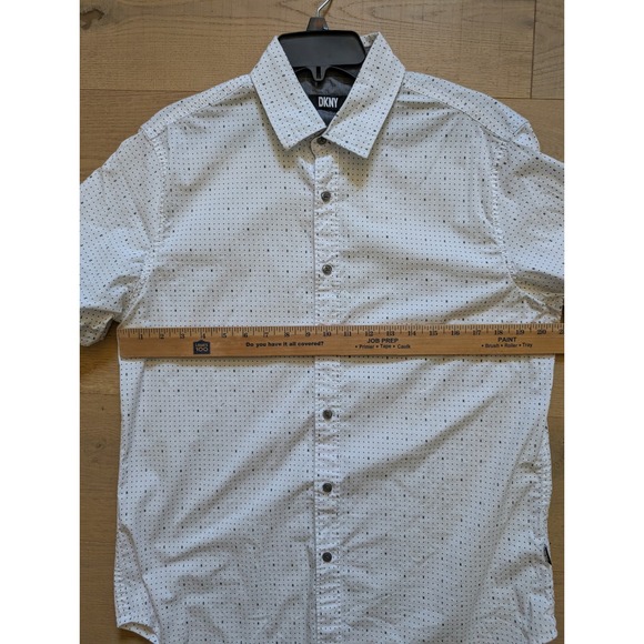 DKNY‎ Dotted Button Down Shirt Short Sleeve Modern Fit Casual Size M - Picture 6 of 8